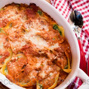 Gratin de pâtes Ricotta & Epinards