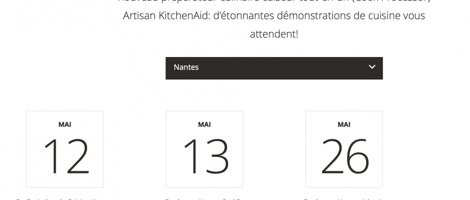 Les dates de démonstration du Cook (enfin) disponibles.