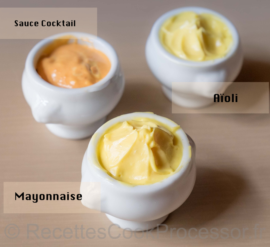 Mayonnaise, Aïoli et sauce Cocktail