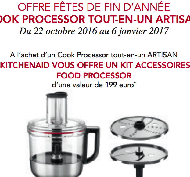 Promo KitchenAid de fin d’année Recettes pour le Cook Processor de